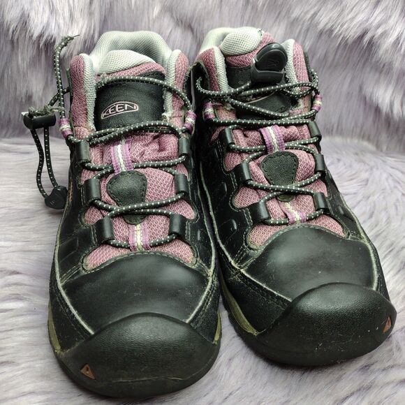 Keen Youth Kids Girls Size 4 Targhee Mid Waterproof Boot 1020131 Raven/Tulipwood - Picture 3 of 7